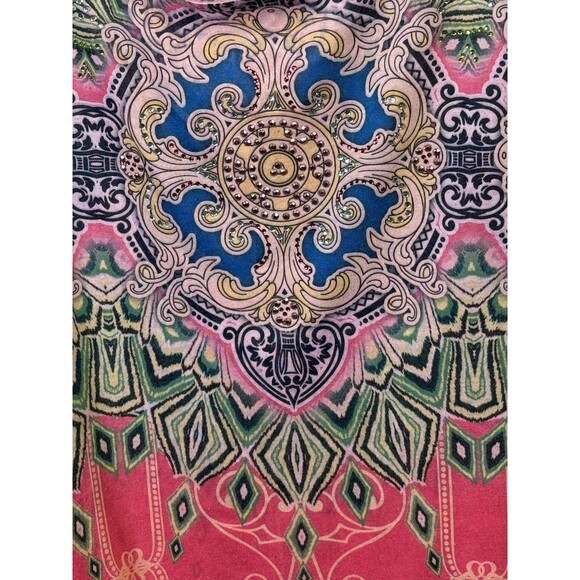 Sleeveless Bright Pink Paisley Print W Cut Out Lace Sz 14-16 Women’s - Picture 3 of 10